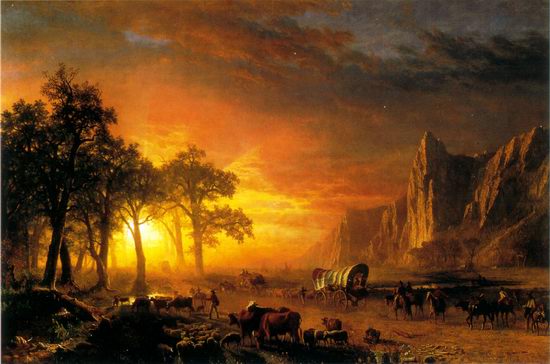 550x364 Emigrants Crossing The Plains (The Oregon Trail) - Oregon Trail Painting