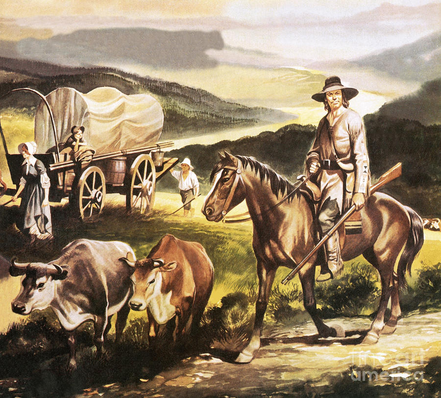 900x812 The Oregon Trail Painting By Ron Embleton - Oregon Trail Painting