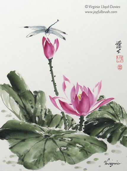 429x575 Chinese Brush Paintings Of Bamboo, Grapes, Lotus And Birds By - Oriental Brush Painting