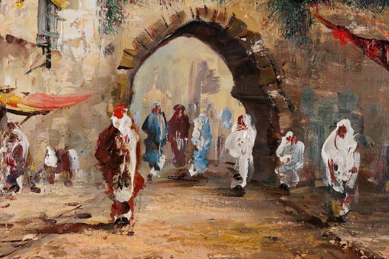 768x512 20th Century Oriental Oil Painting Signed F. Kohlschmidt For Sale - Oriental Painting