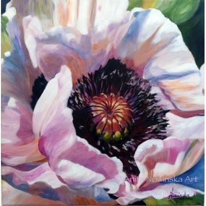 423x423 Deep Sleep Original Painting Acrylic On Canvas Whitepink Poppy - Oriental Poppies Painting