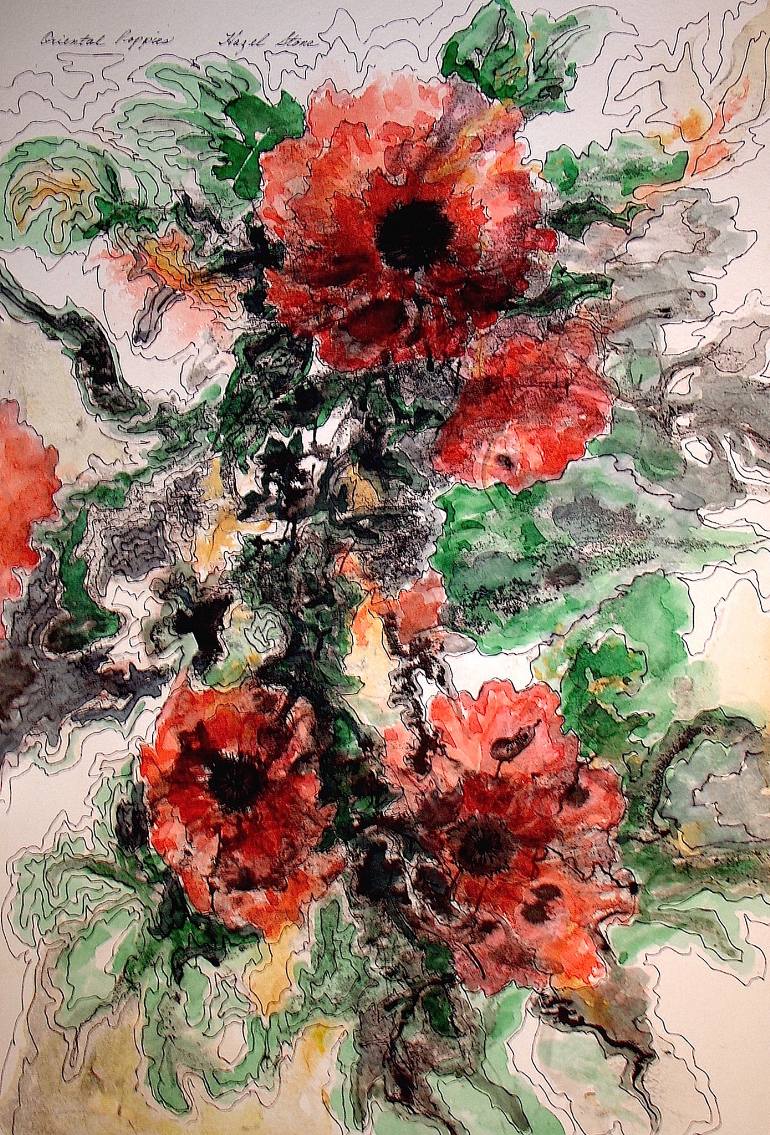 770x1135 Saatchi Art Oriental Poppies Painting By Hazel Stone - Oriental Poppies Painting