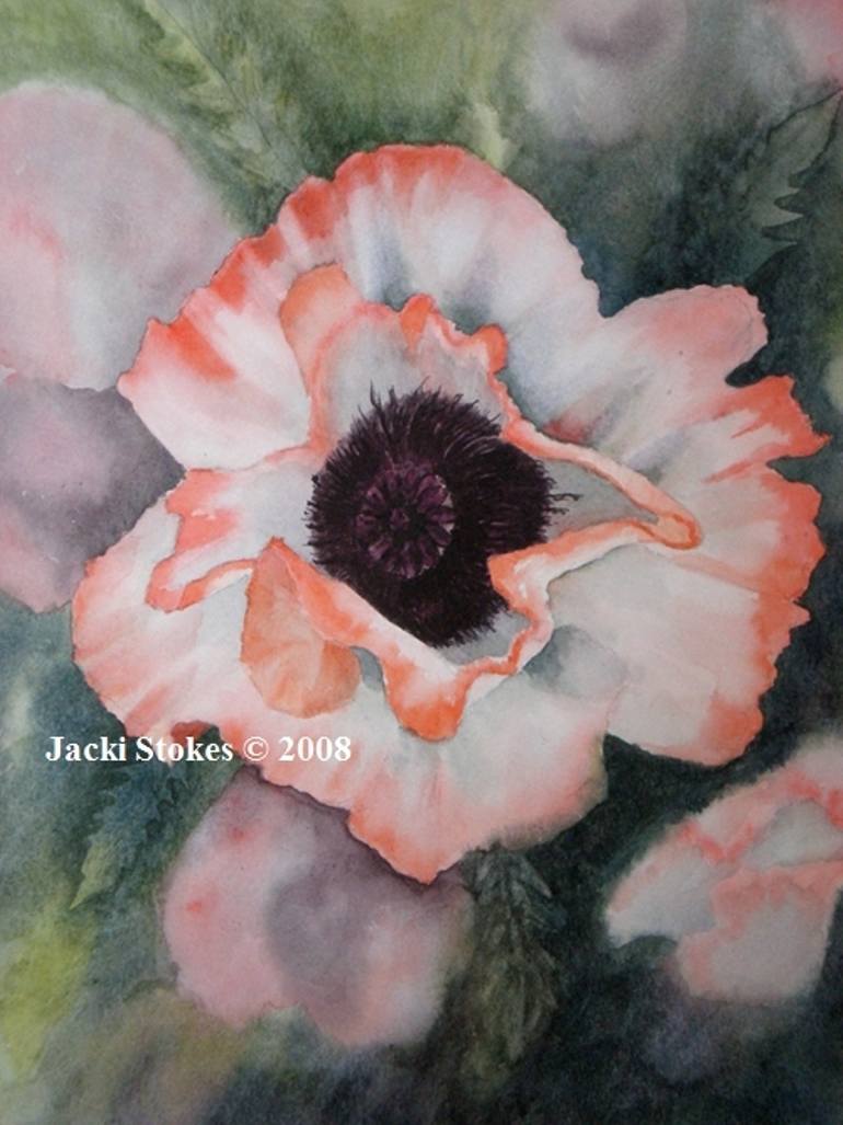 770x1027 Saatchi Art Oriental Poppy (Fatima) Painting By Jacki Stokes - Oriental Poppies Painting