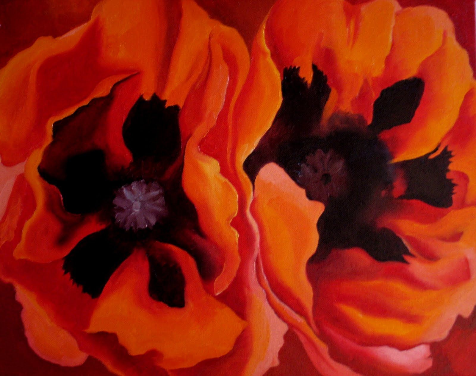1600x1262 George O'Keeke Paintings Poppy Copy After Georgia O Keefe - Oriental Poppies Painting