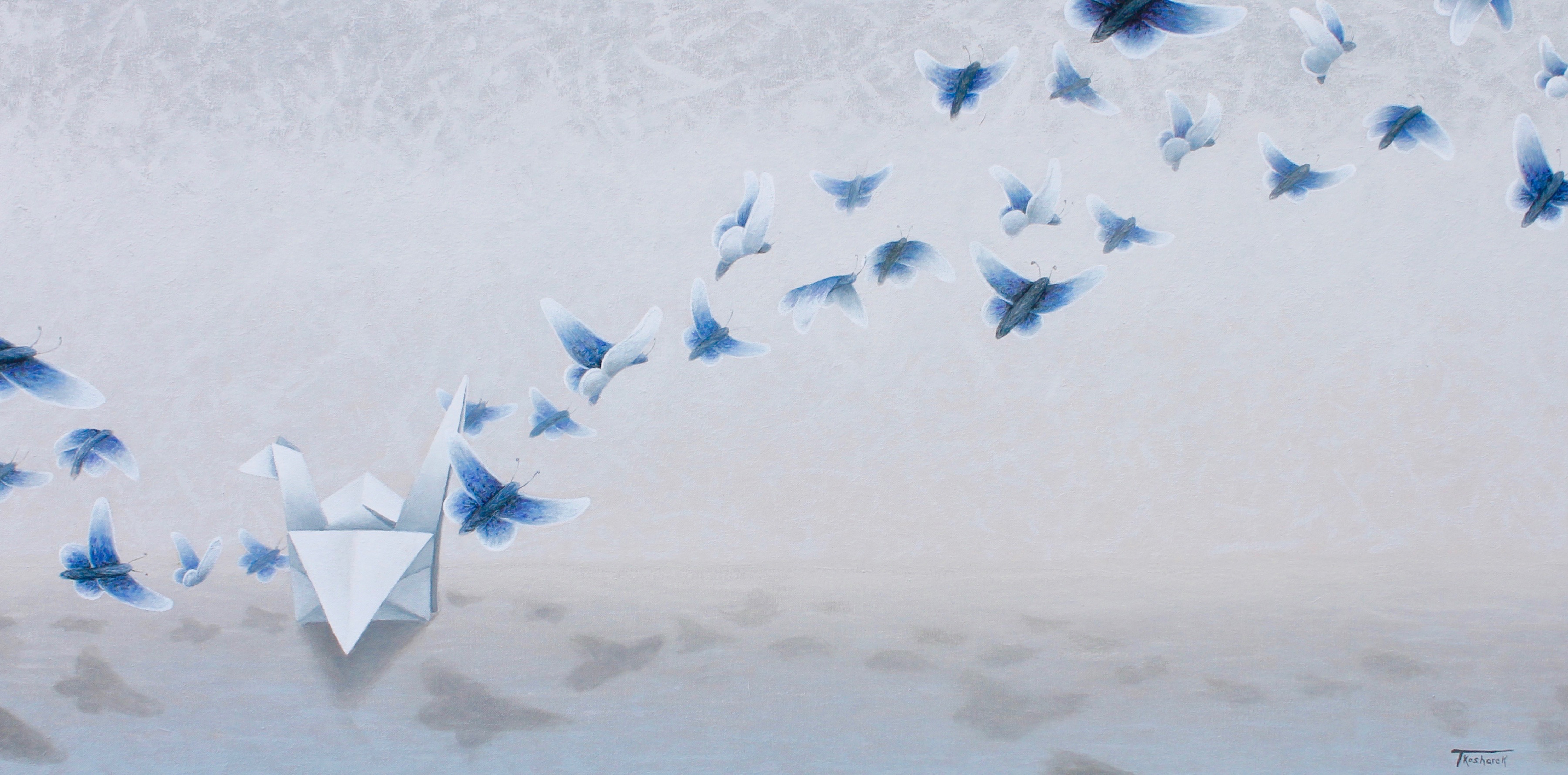 6000x2967 Origami Crane Paintings Todd Kosharek - Origami Painting