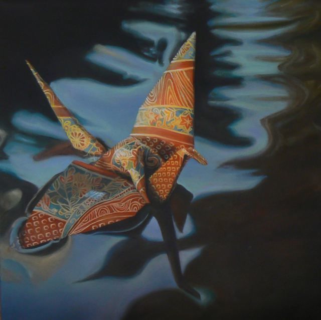 640x638 Poetic Origami Paintings Origami, Ariel And Paintings - Origami Painting