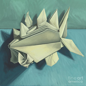 300x300 Trompe L'Oeil Origami Painting By Kimberly Buckner - Origami Painting