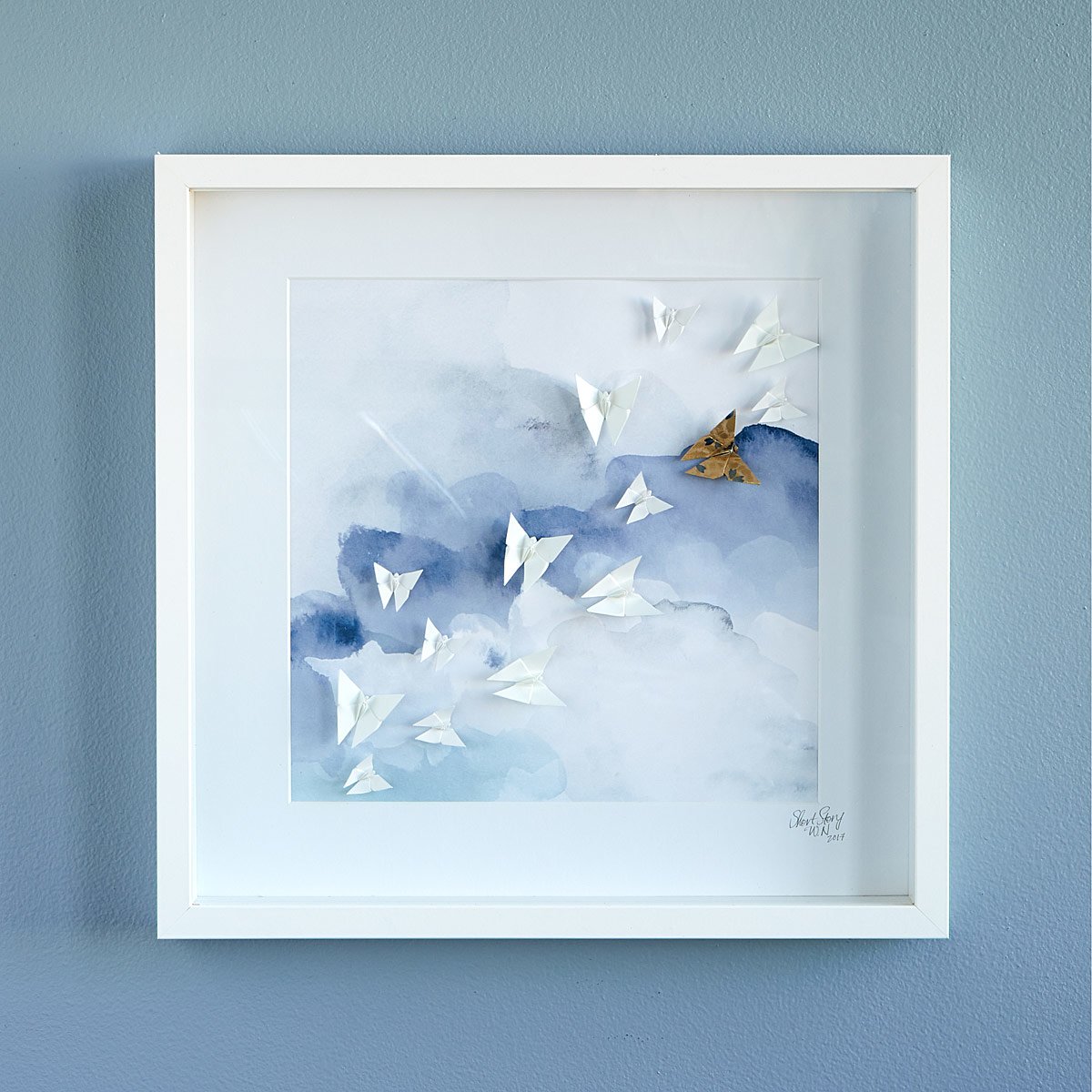 1200x1200 Butterflies In The Sky Origami Art Japanese Art, Nature Art - Origami Painting