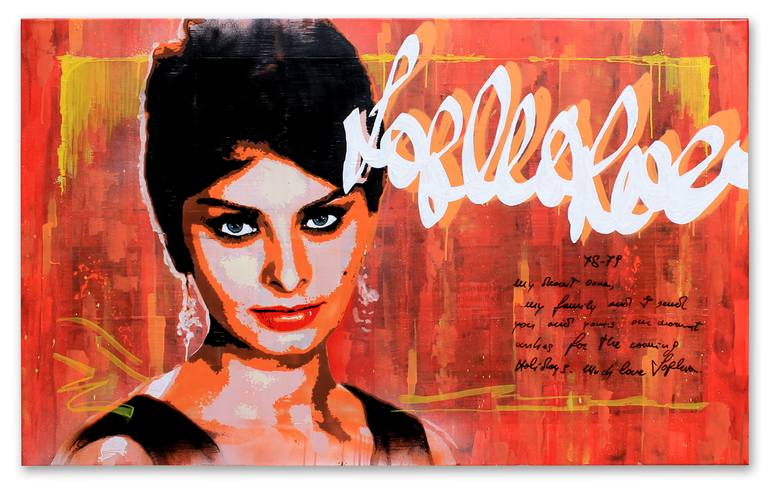 770x494 Saatchi Art Sophia Loren Original Artwork Painting By Ringo M - Original Artwork Painting