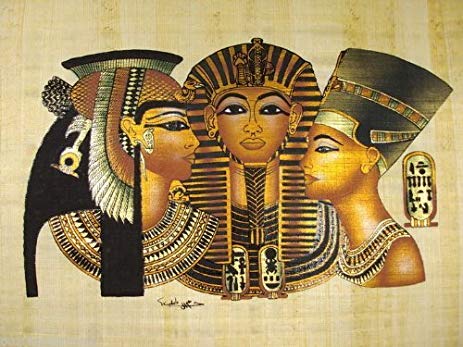 463x347 Nefertiti King Tut Cleopatra Original Hand Painted - Original Cleopatra Painting