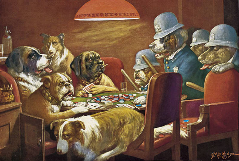 Original Dogs Playing Poker Painting