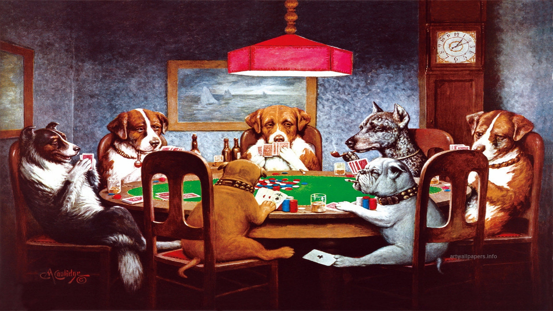 1920x1080 Dogs Playing Poker Wallpaper Images) - Original Dogs Playing Poker Painting