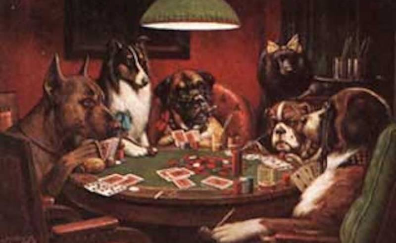 800x491 Velvet Dogs Playing Cards Painting Painting For Home - Original Dogs Playing Poker Painting