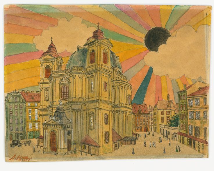 736x590 Pin By Tamara On Art - Original Hitler Painting