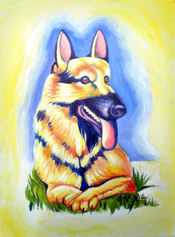 588x796 An Original Hitler Paintings By Seamus Wray - Original Hitler Painting