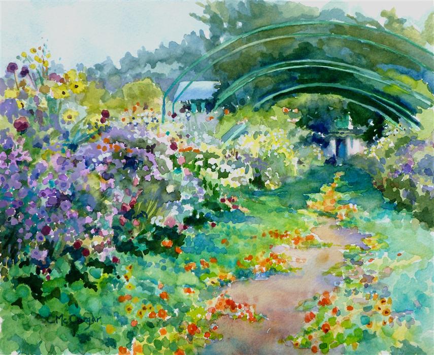 855x700 Monet's Garden Path, Giverny Catherine Mccargar - Original Monet Painting