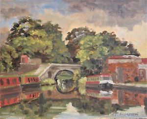 300x243 Marple Canal, Cheshire, Original Oil Landscape Painting Ebay - Original Oil Landscape Painting