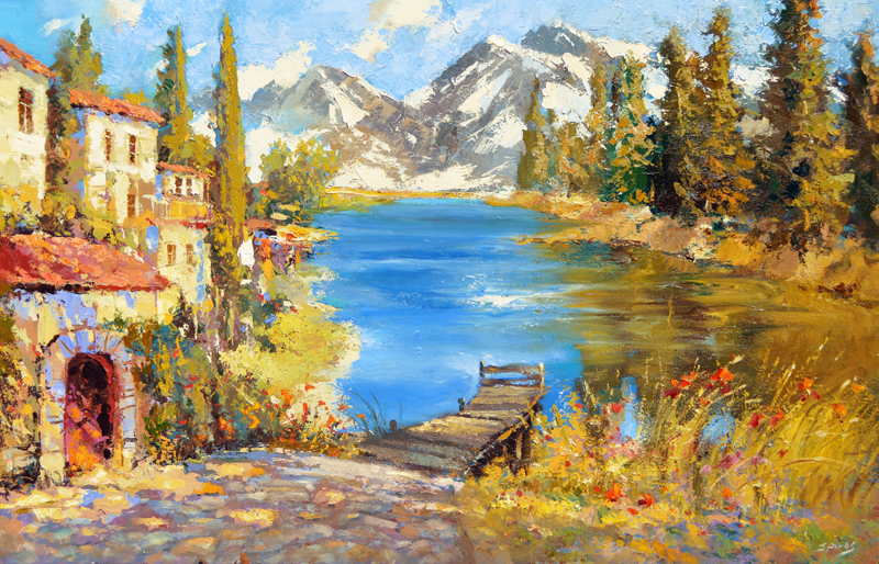 800x514 Contemporary Fineart Wall Art Mountain Landscape Original Oil - Original Oil Landscape Painting