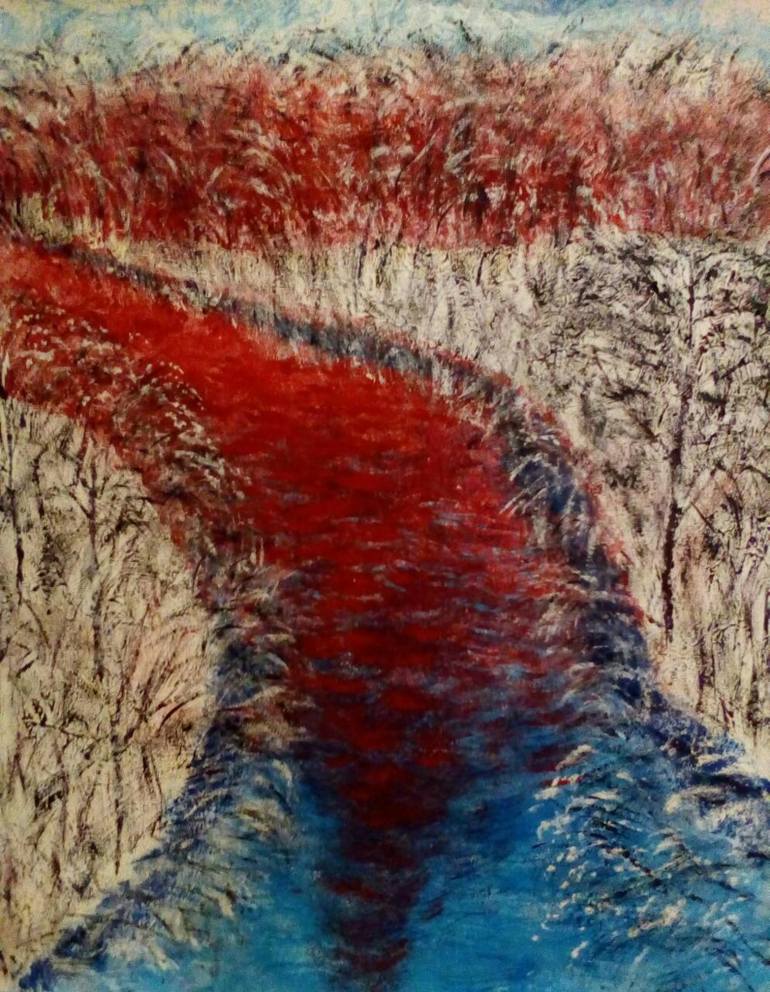 770x992 Saatchi Art Red River Original Oil Painting Abstract - Original Oil Painting