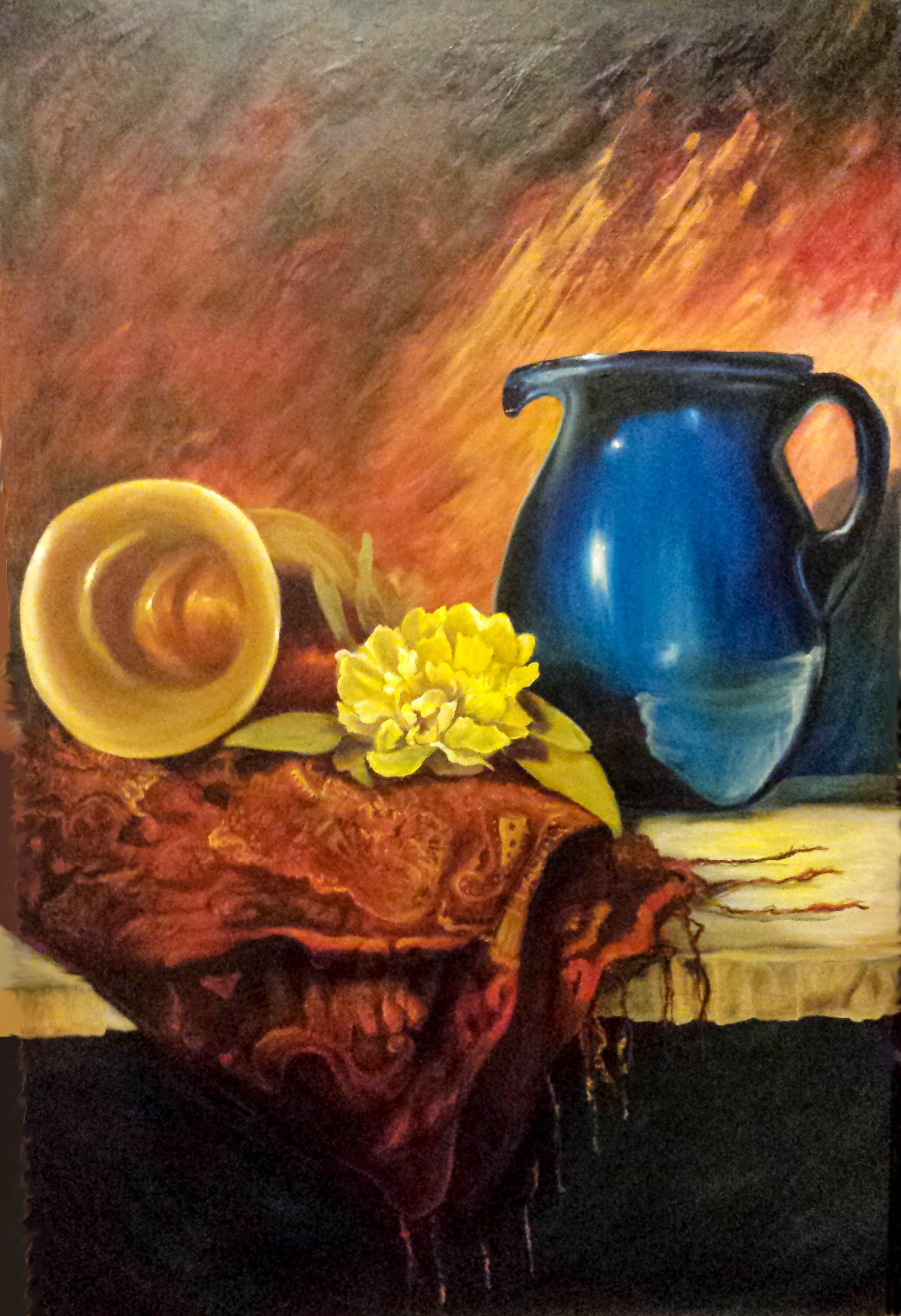 2322x3390 Study In Blue Original Oil Painting By Amelia Clark - Original Oil Painting