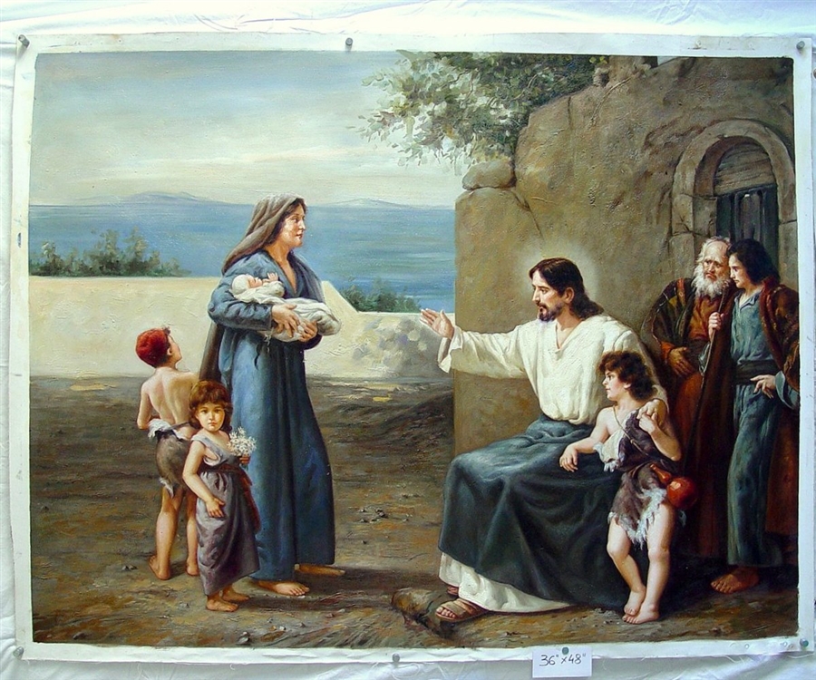 900x750 Jesus Christ With Mountain Top Original Oil Painting - Original Painting Of Jesus