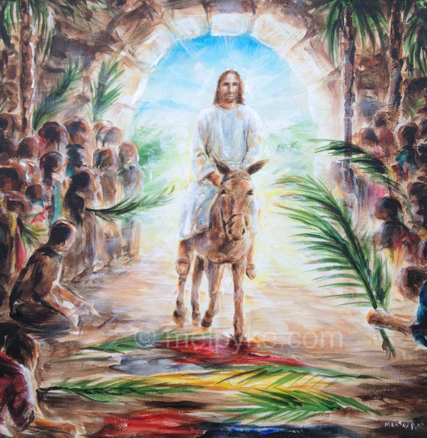 1461x1500 The Triumphal Entry Into Jerusalem Custom Original Oil - Original Painting Of Jesus
