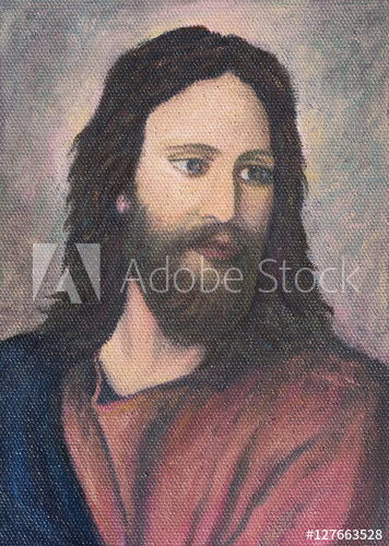 356x500 Image Of Jesus Christ, Original Oil Painting On Canvas - Original Painting Of Jesus