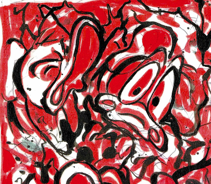 700x611 Donald Duck Inspired By Jackson Pollock - Original Pollock Painting