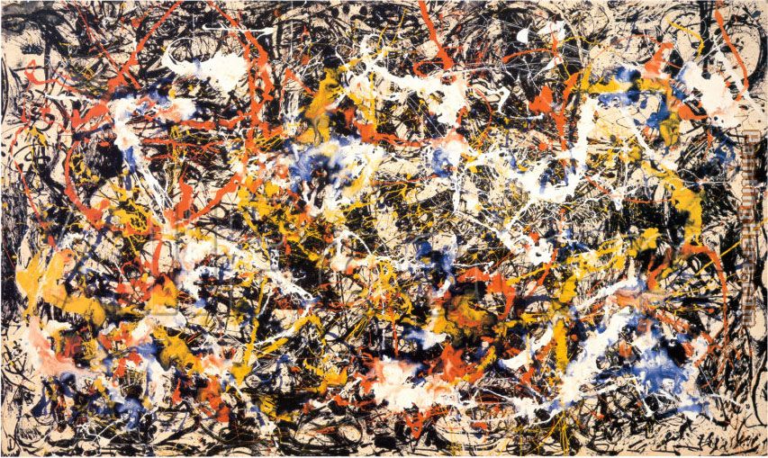 853x509 Jackson Pollock Convergence Painting Anysize 50% Off - Original Pollock Painting