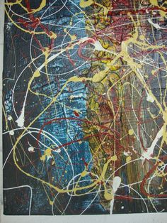 236x314 Jackson Pollock Style Original Impressionism Painting The Falling - Original Pollock Painting