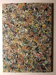 225x300 Original Expressionism Jackson Pollock Style Painting Art - Original Pollock Painting