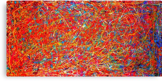550x275 Abstract Jackson Pollock Painting Original Art Titled Hot 9 - Original Pollock Painting