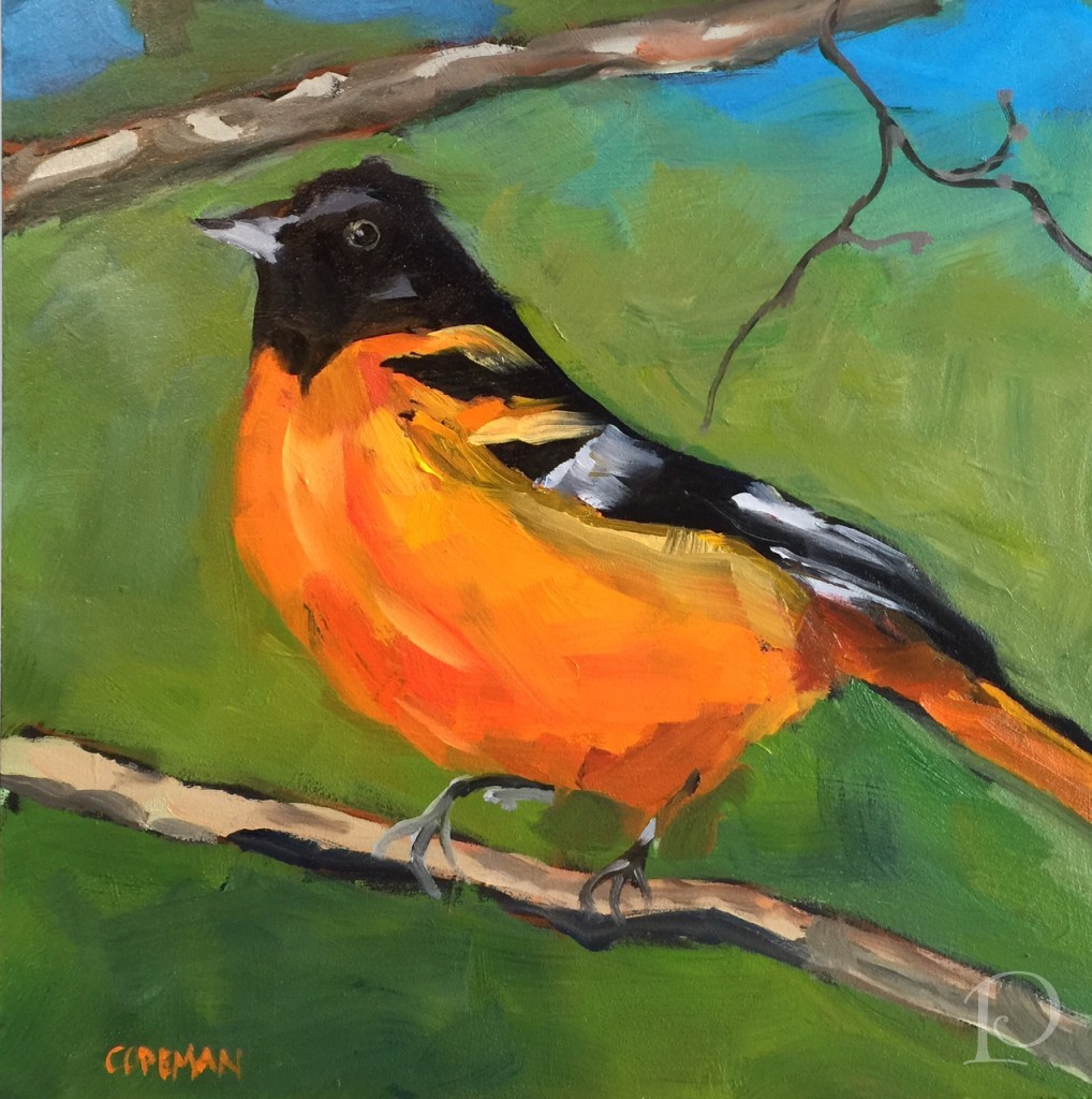 1018x1024 Pamela Copeman 30 Paintings In 30 Days Day 17, Orange Baltimore - Oriole Painting