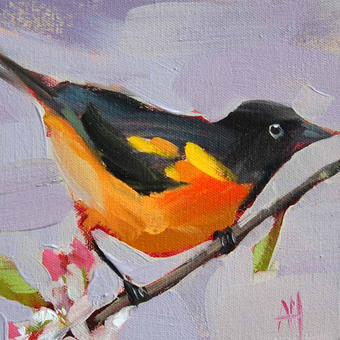700x700 Baltimore Oriole Bird Painting No. 3 Angela Moulton's Painting A Day - Oriole Painting