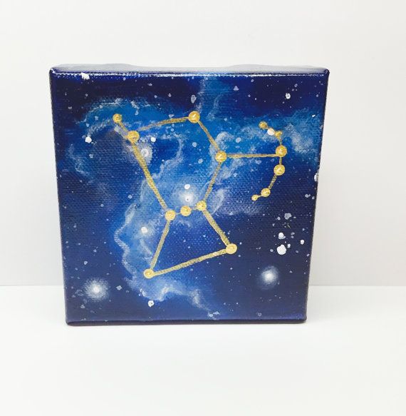 570x583 Orion Constellation Painting In Acrylic On 4 X 4 X 2 Canvas - Orion Constellation Painting