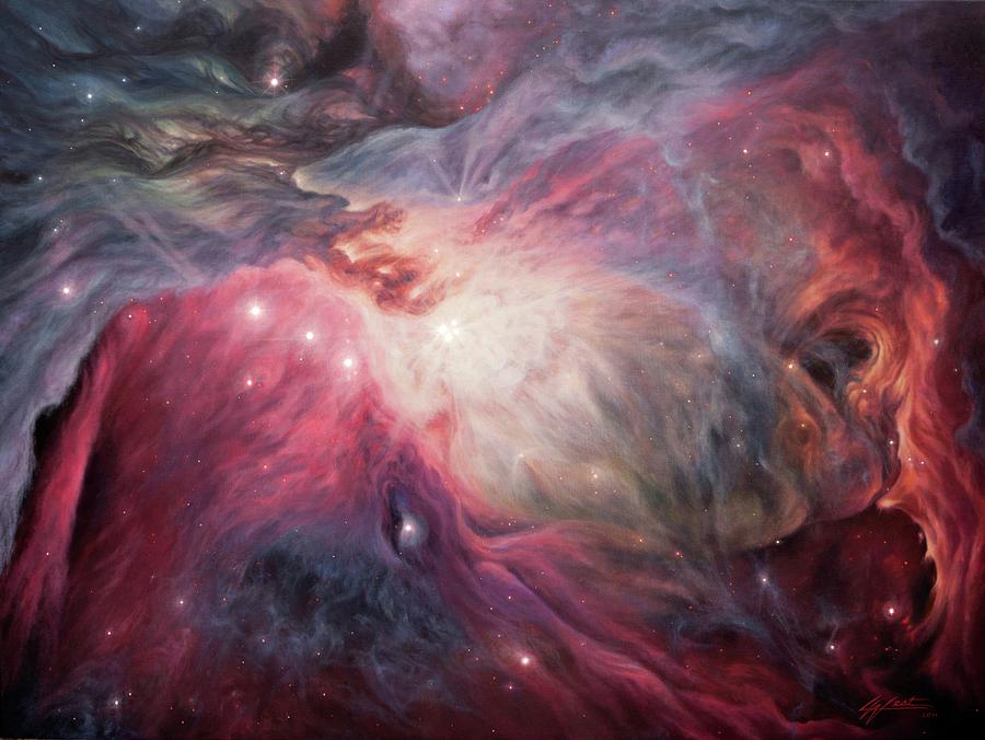 900x676 Orion Nebula M42 Painting By Lucy West - Orion Painting