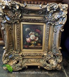 236x265 Large Ornate Picture Frame Wood W Gesso Antique French Farmhouse - Ornate Painting