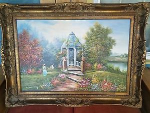 300x225 Oil Painting By C Manning (Original) Excellent Condition - Ornate Painting