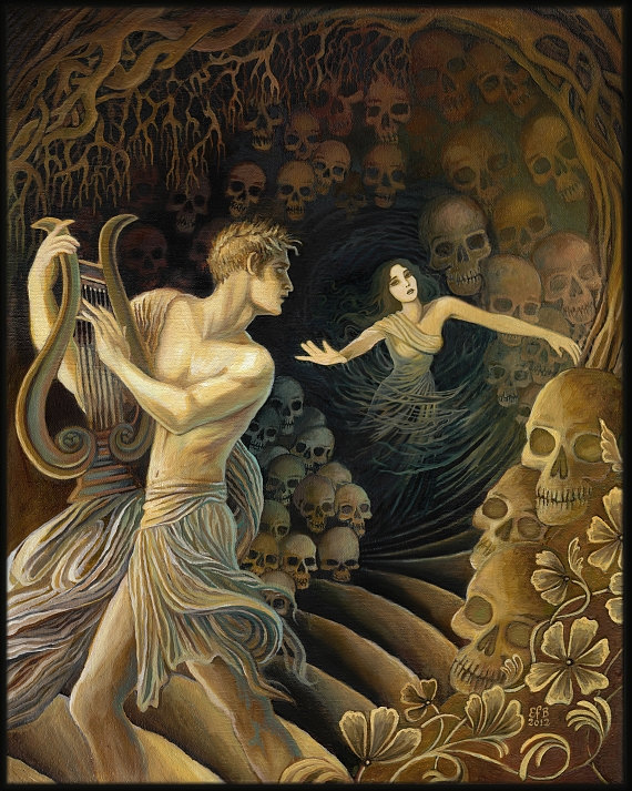 570x713 Orpheus And Eurydice Greek Mythology 11x14 Fine Art Print - Orpheus And Eurydice Painting