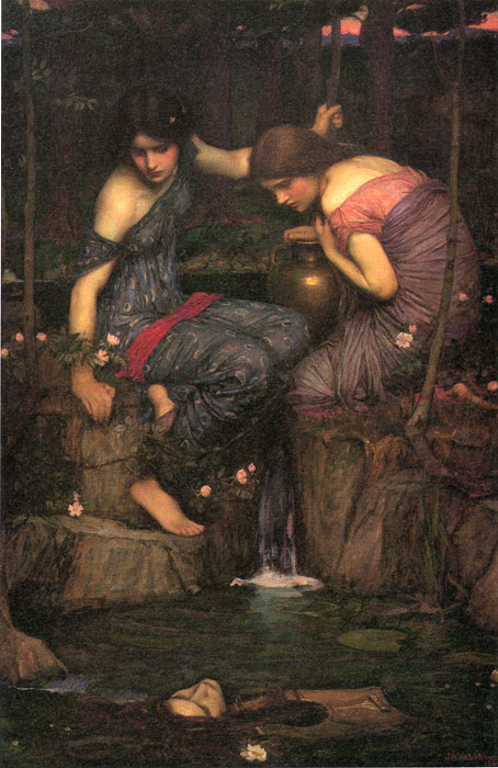 454x700 Oil Painting Reproduction Of Waterhouse Nymphs Finding The Head - Orpheus Painting