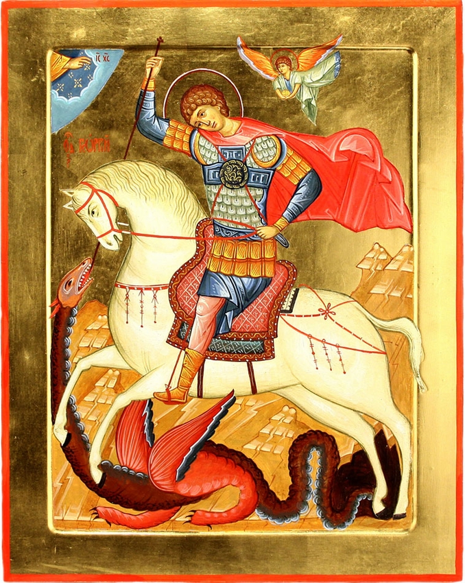 678x850 St. George, Orthodox Christian Hand Painted Icon - Orthodox Painting