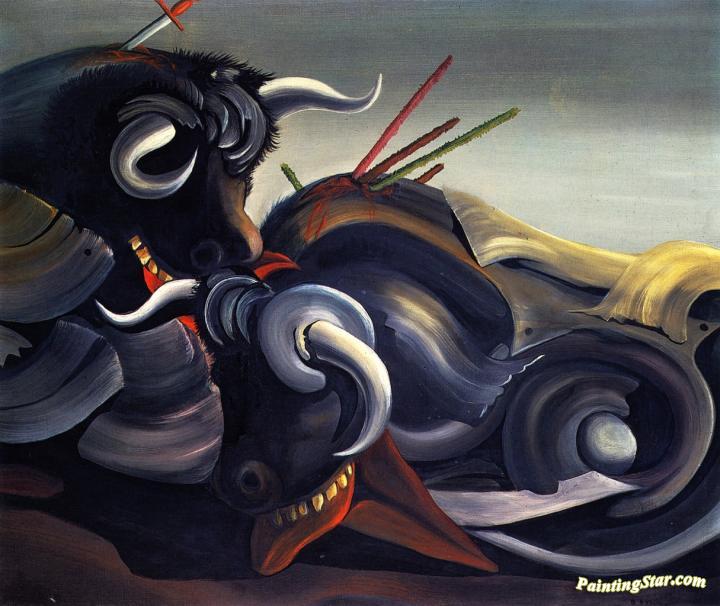 720x606 Toros Artwork By Oscar Dominguez Oil Painting Amp Art Prints - Oscar Painting