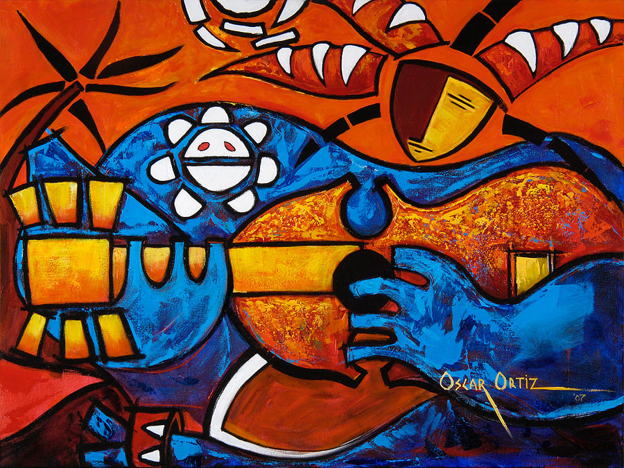 900x675 Cuatro En Grande Painting By Oscar Ortiz - Oscar Painting