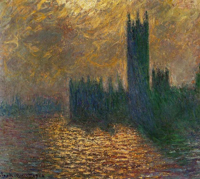 700x626 Houses Of Parliament, Stormy Sky , 1900 - Oscar Painting