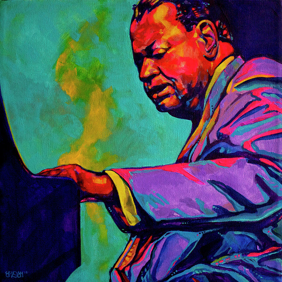 900x900 Piano Player Painting By Derrick Higgins - Oscar Peterson Painting