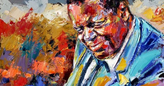 533x279 Portrait Artists International Abstract Jazz Art Portrait, Music - Oscar Peterson Painting