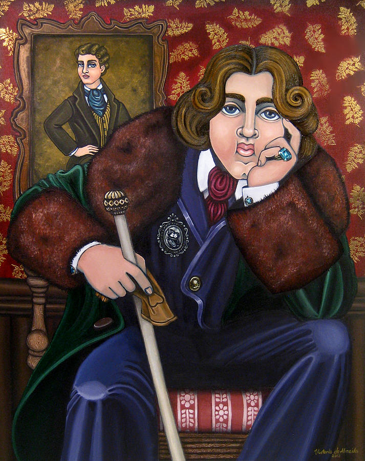 713x900 Oscar Wilde And The Picture Of Dorian Gray Painting By Victoria De - Oscar Wilde Painting
