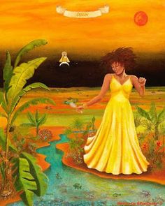 236x295 Original Painting Of Yoruba Goddess Ochun Aka Oshun. Cuba - Oshun Painting