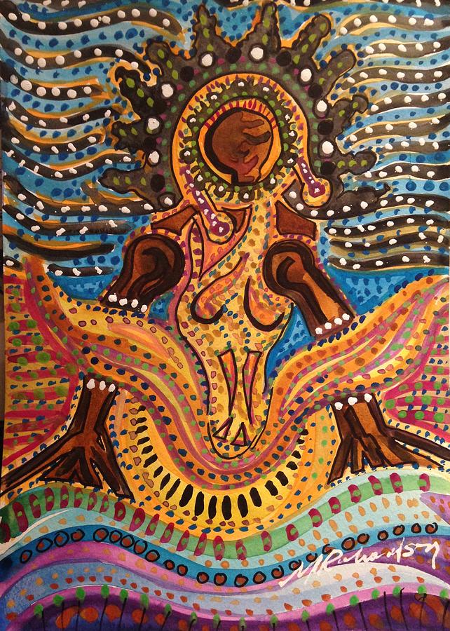 642x900 Oshun, Healer, Prosperity, River Of Love Painting By Michael - Oshun Painting