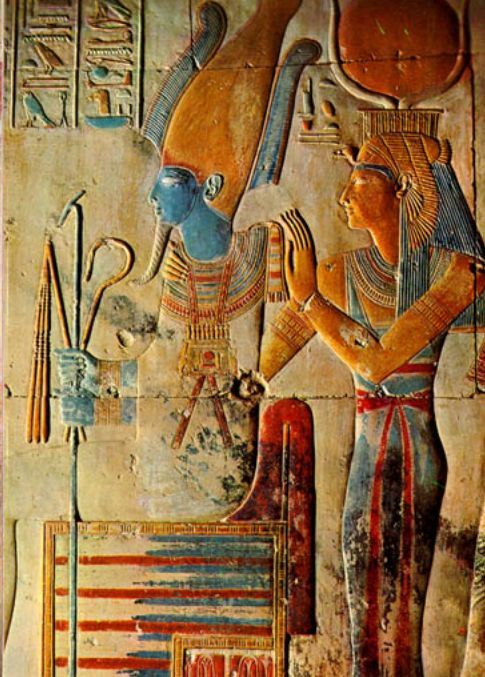 485x677 Into Exile ~ Winged Pharaoh Osiris Isis, Ancient - Osiris And Isis Painting